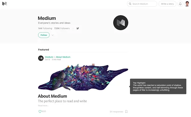 Top Highlights for Medium screenshot 3 of 4