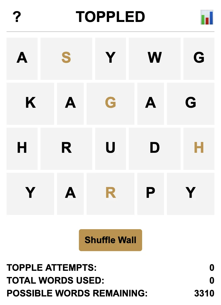 Toppled! A daily word game screenshot 1 of 4