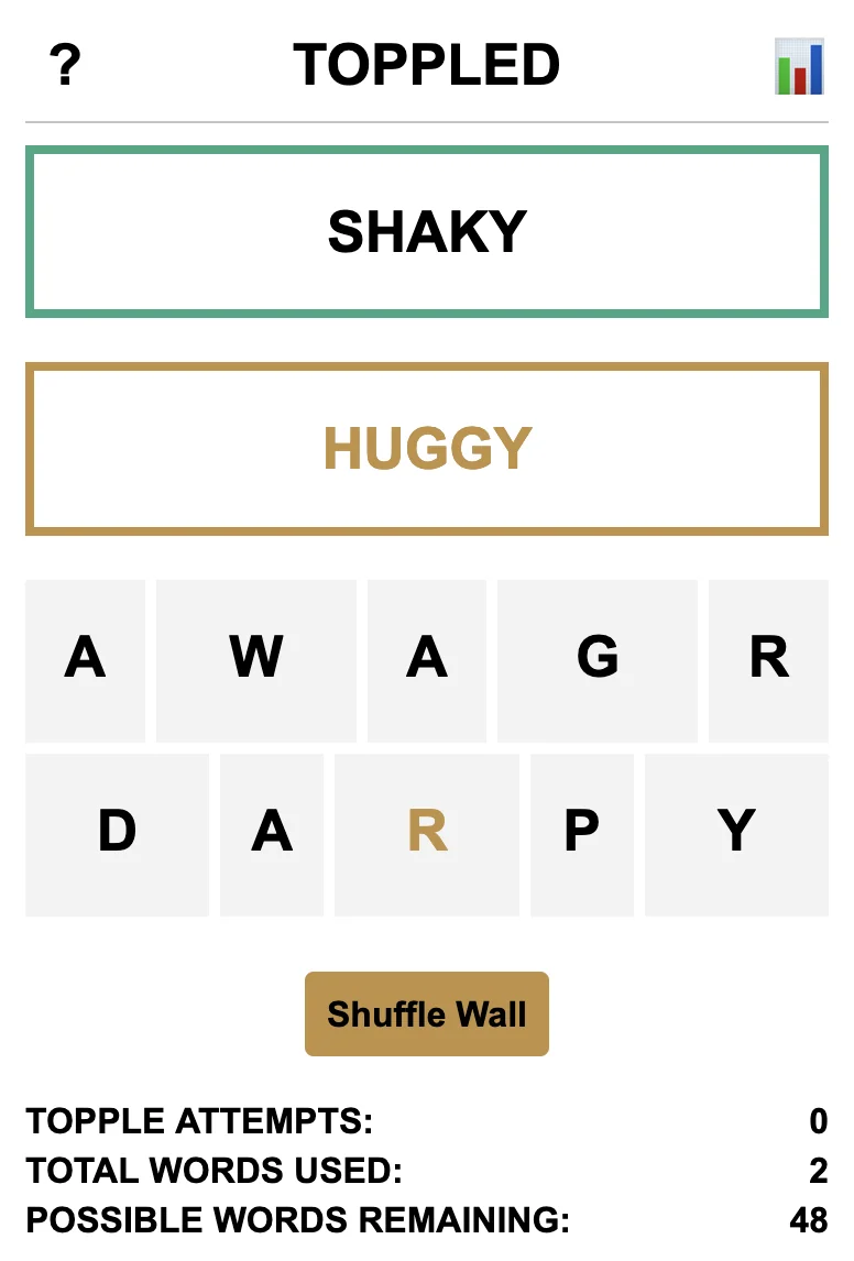 Toppled! A daily word game screenshot 3 of 4