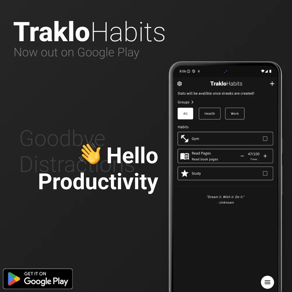 Traklo Productivity Tracker screenshot 1 of 3