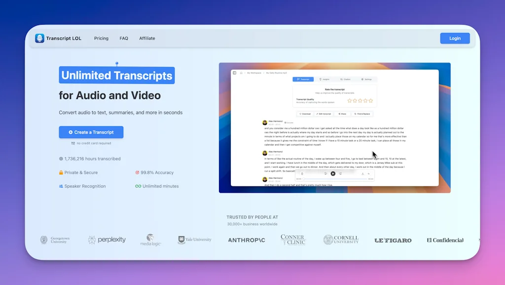 Transcript LOL screenshot 1 of 3