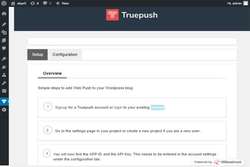 Truepush Wordpress Plugin screenshot 3 of 6