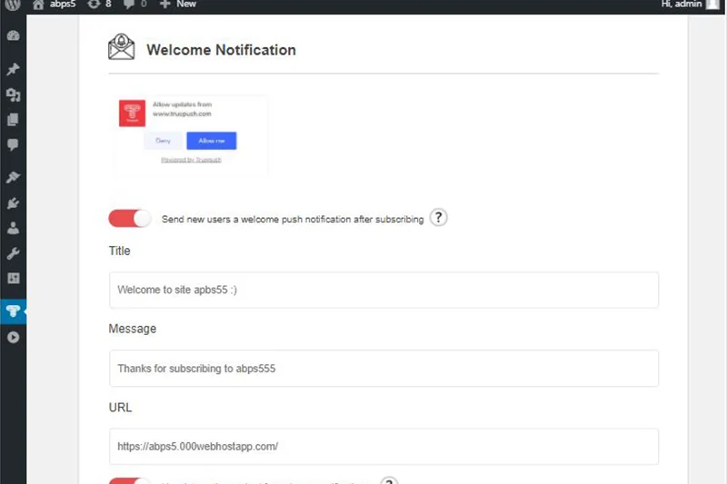 Truepush Wordpress Plugin screenshot 4 of 6