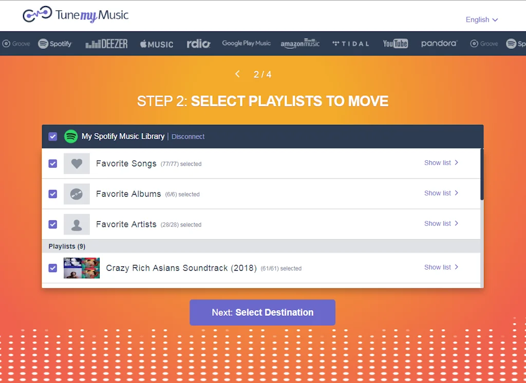 TuneMyMusic screenshot 2 of 5