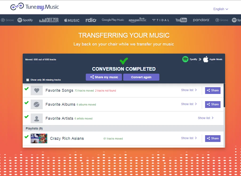 TuneMyMusic screenshot 5 of 5