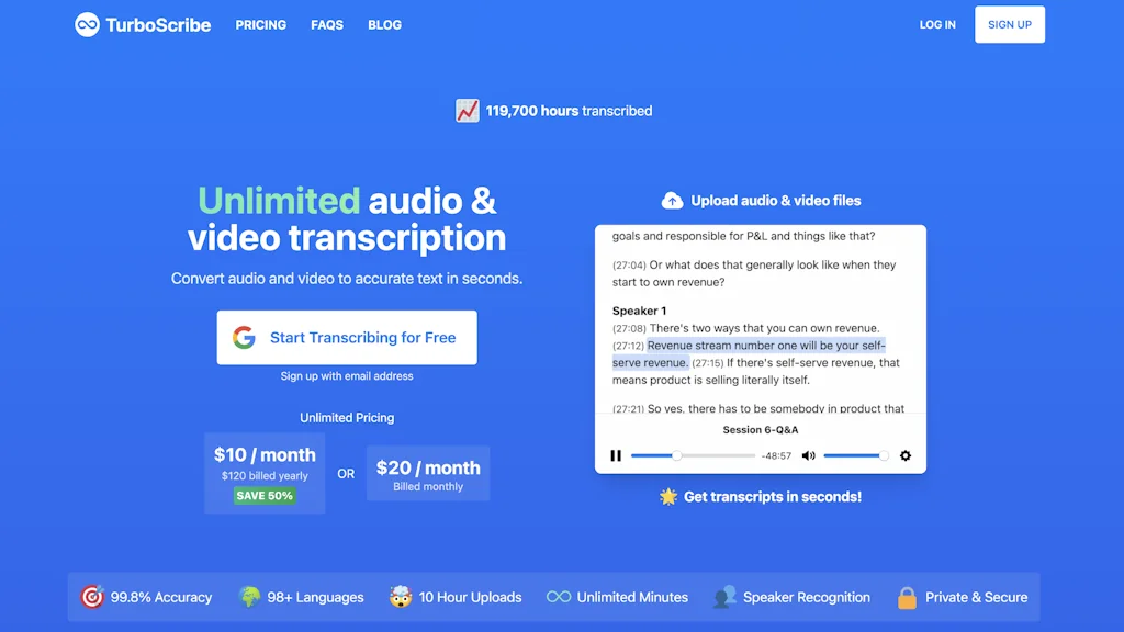 TurboScribe screenshot 1 of 6