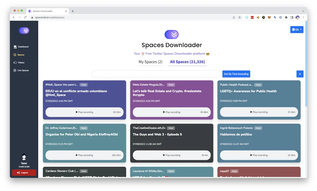 Twitter Spaces Downloader screenshot 2 of 5