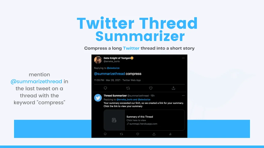 Twitter Thread Summarizer screenshot 1 of 2