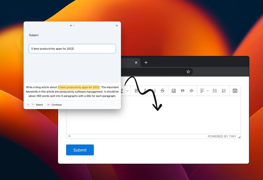 typedesk AI text expander screenshot 1 of 1