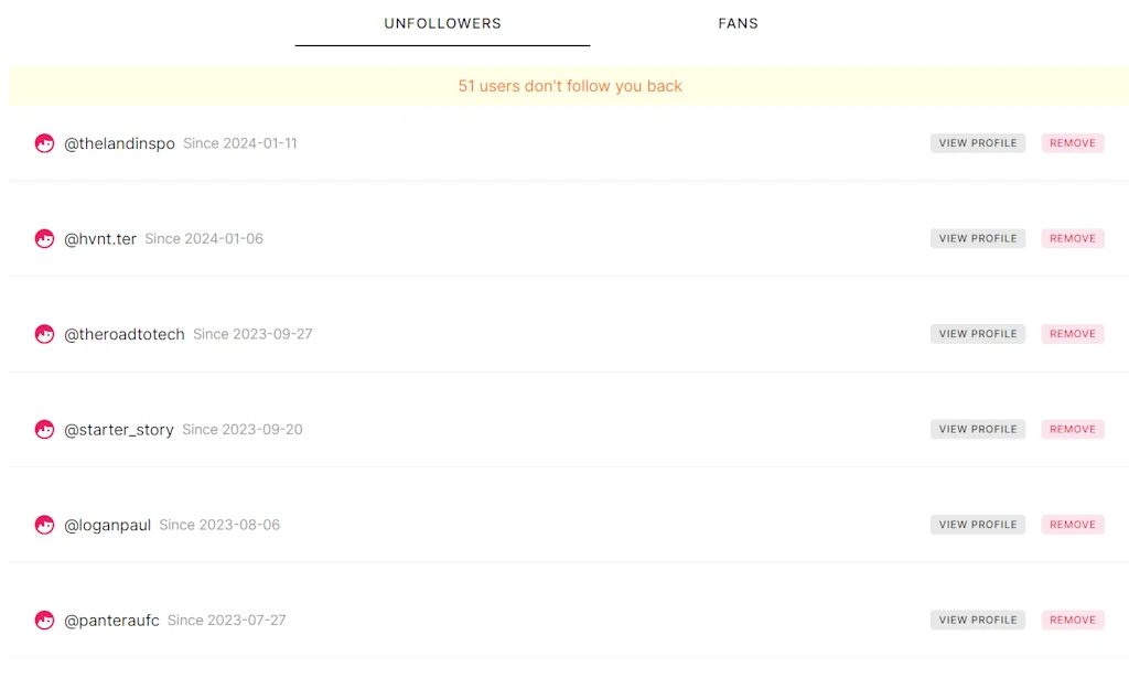 Unfollowers Tracker screenshot 3 of 4