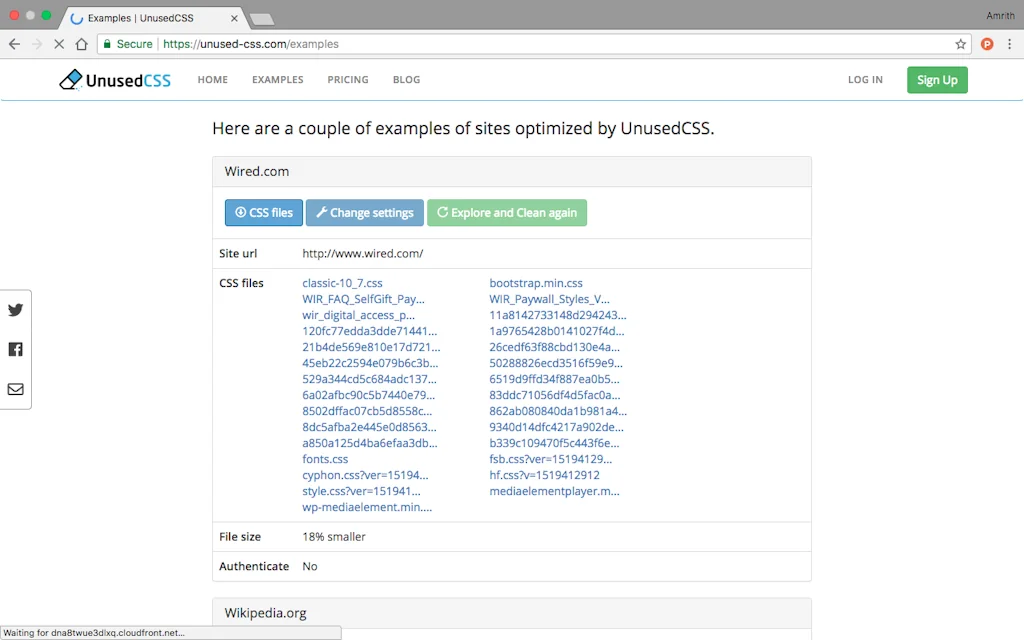 Unused CSS screenshot 1 of 2