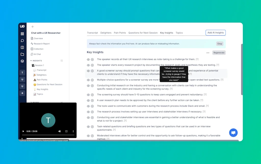 User Evaluation screenshot 3 of 3
