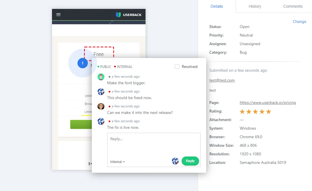 Userback screenshot 3 of 3