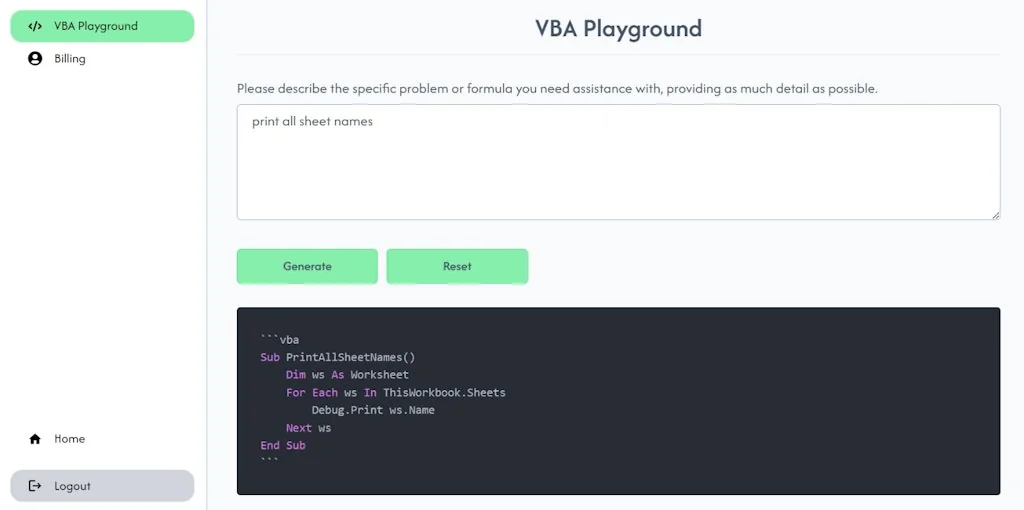 VBA Code Generator screenshot 2 of 3