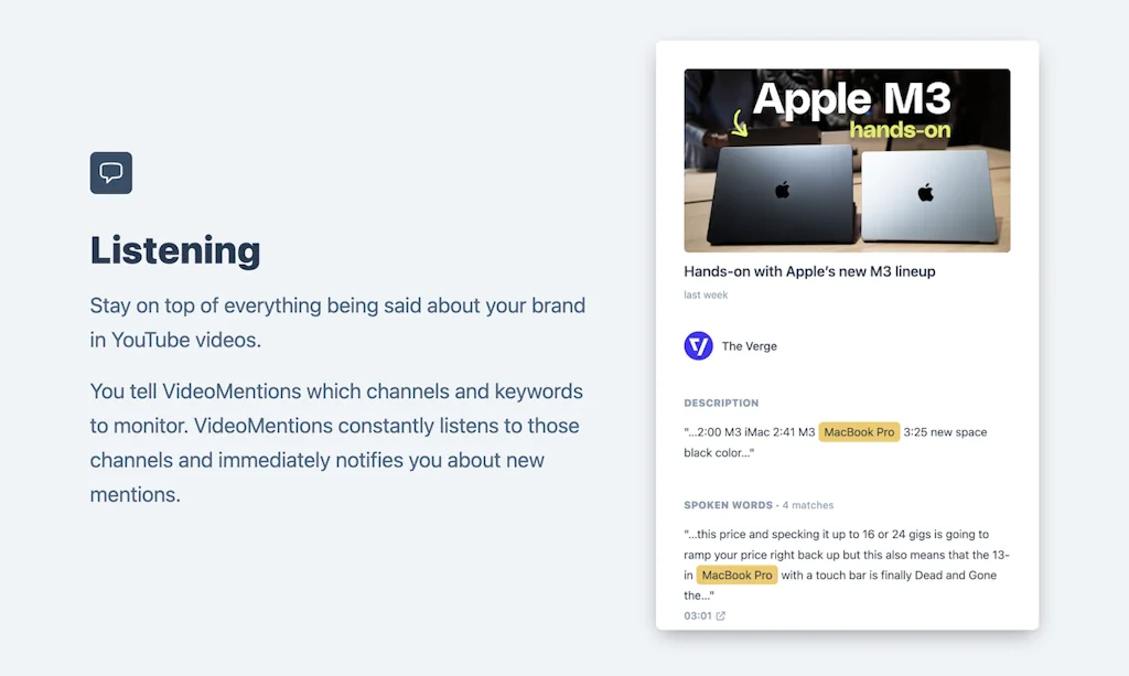 VideoMentions screenshot 3 of 4