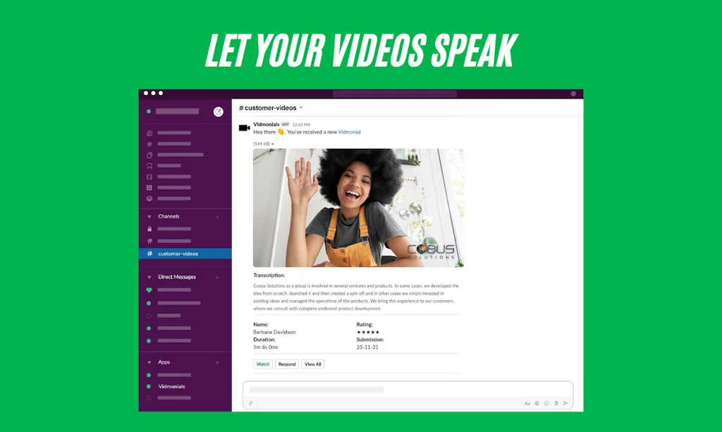 Vidmonials by Coeus Solutions screenshot 2 of 4