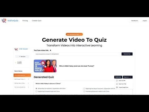 VidtoQuiz screenshot 1 of 2