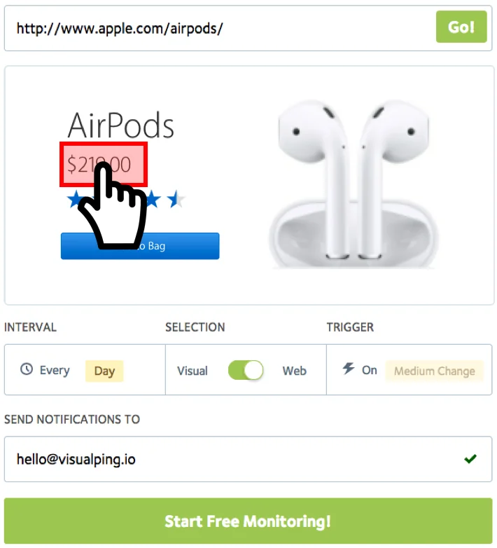 Visualping screenshot 2 of 3