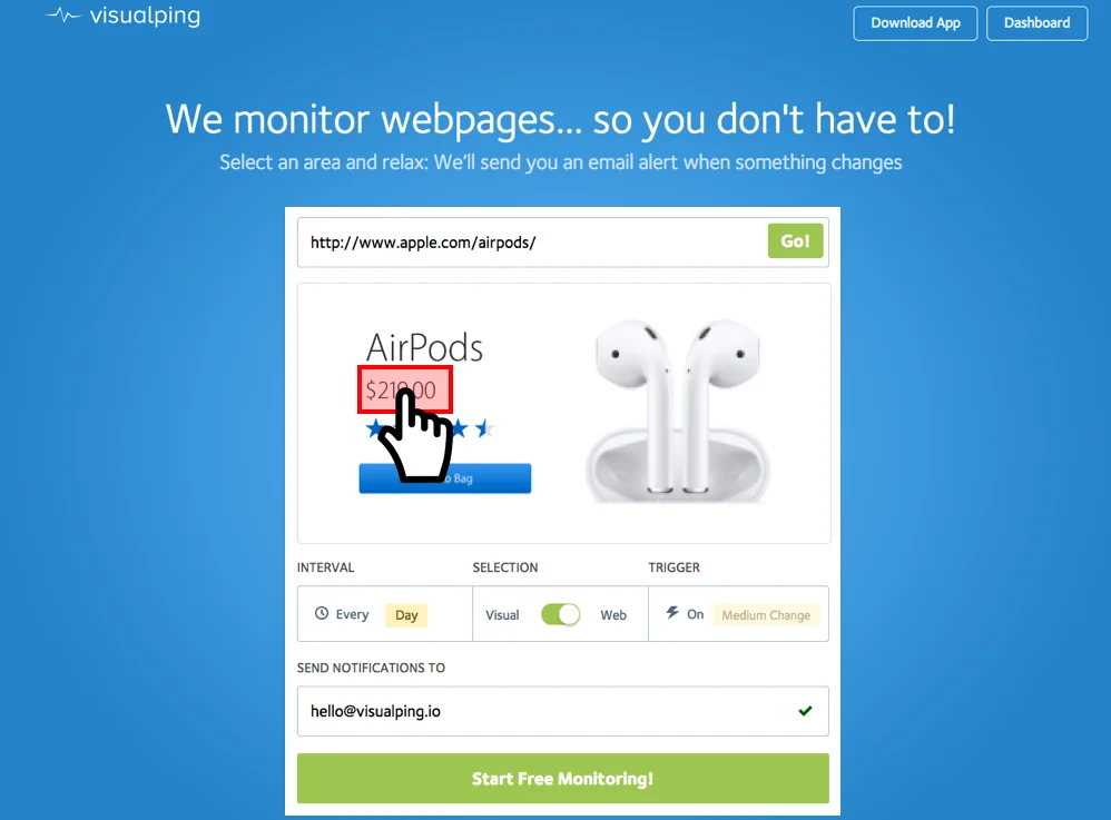 Visualping screenshot 3 of 3