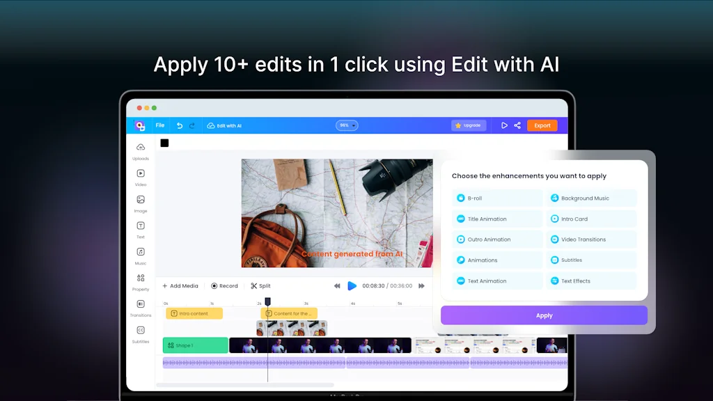Vmaker AI Video Editor & Video Generator screenshot 1 of 3