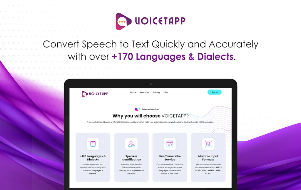 Voicetapp - AI Speech to Text Transcribe screenshot 2 of 5
