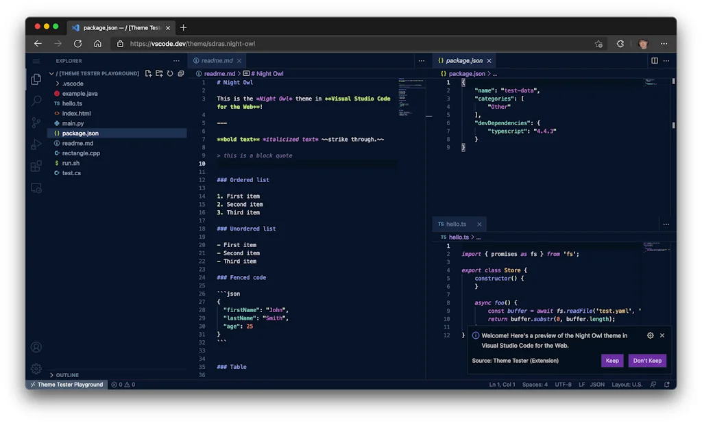 vscode.dev screenshot 3 of 4