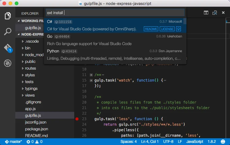 VS Code screenshot 3 of 3