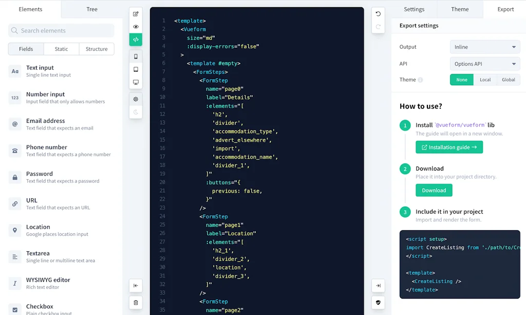 Vueform screenshot 6 of 6