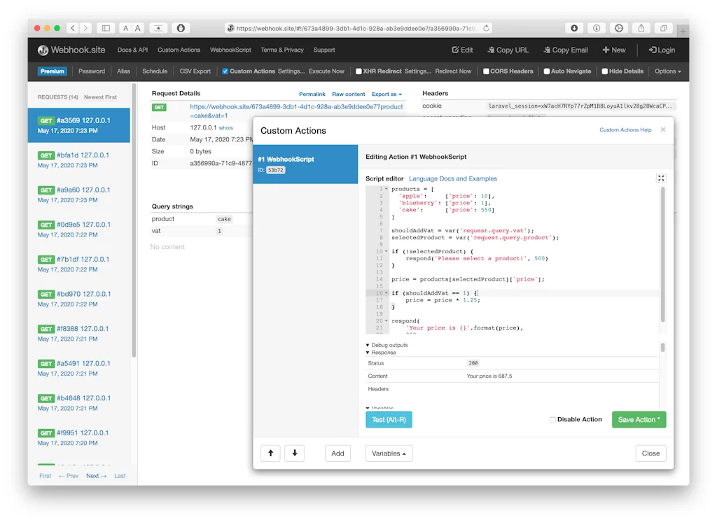 Webhook.site screenshot 1 of 2