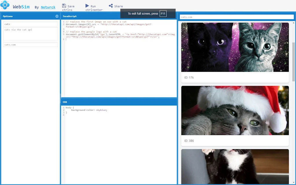 WebSim screenshot 2 of 4