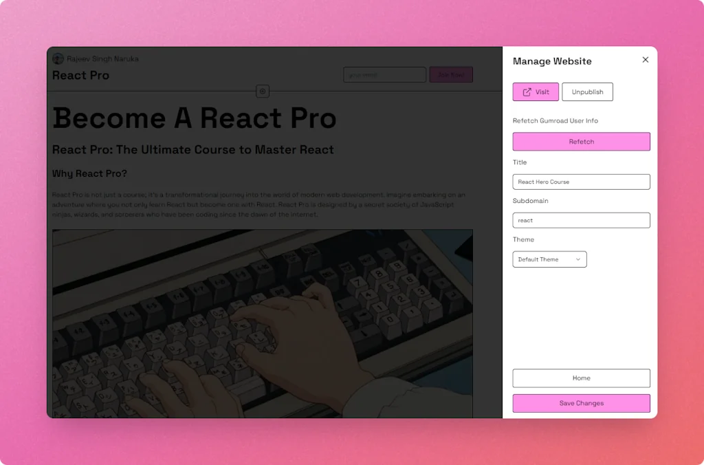Website Builder for Gumroad Products screenshot 5 of 6