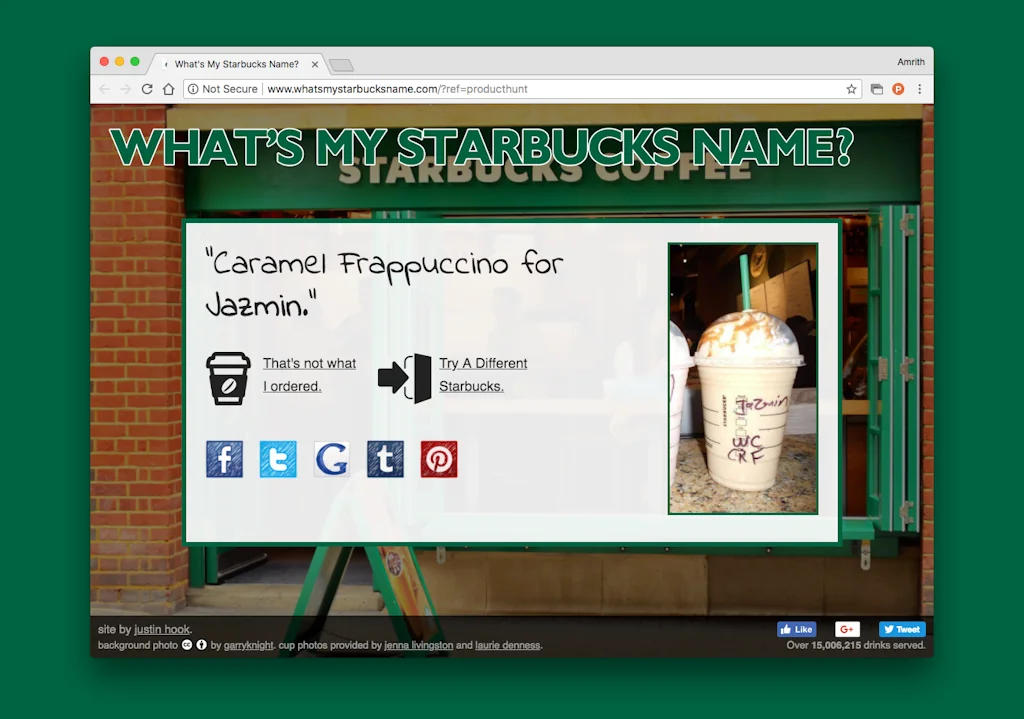 What's My Starbucks Name? screenshot 1 of 3