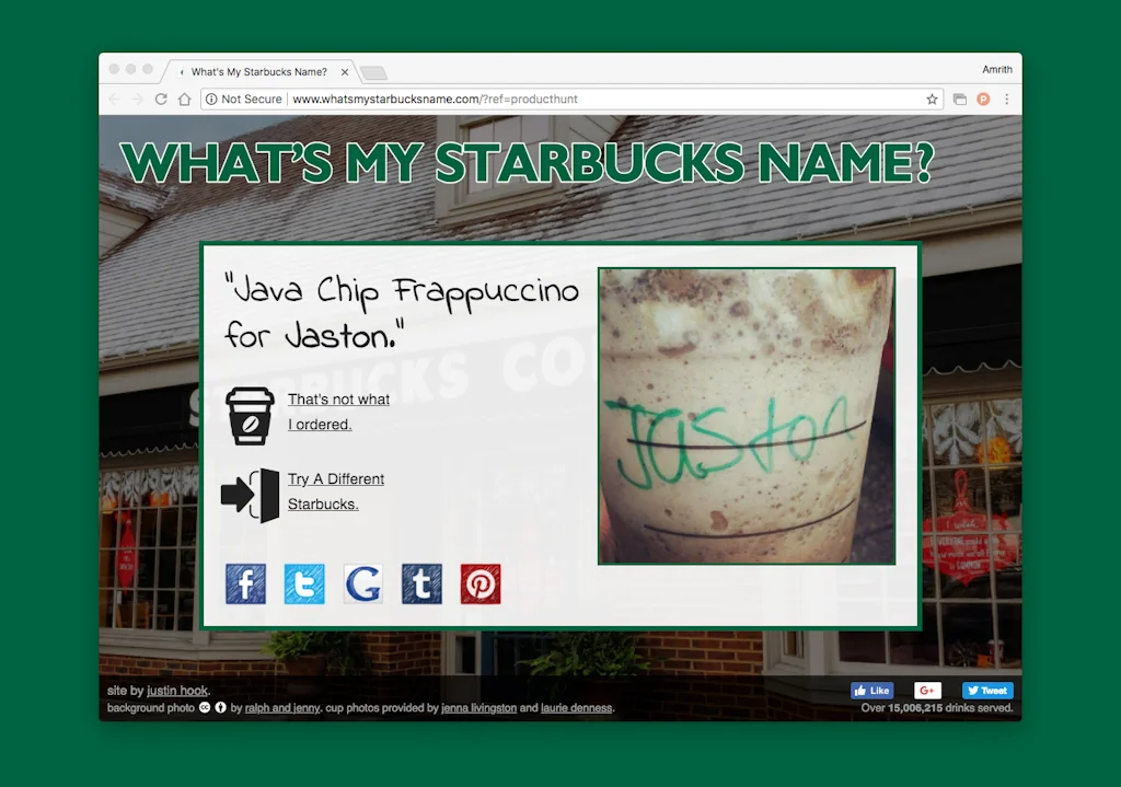 What's My Starbucks Name? screenshot 2 of 3