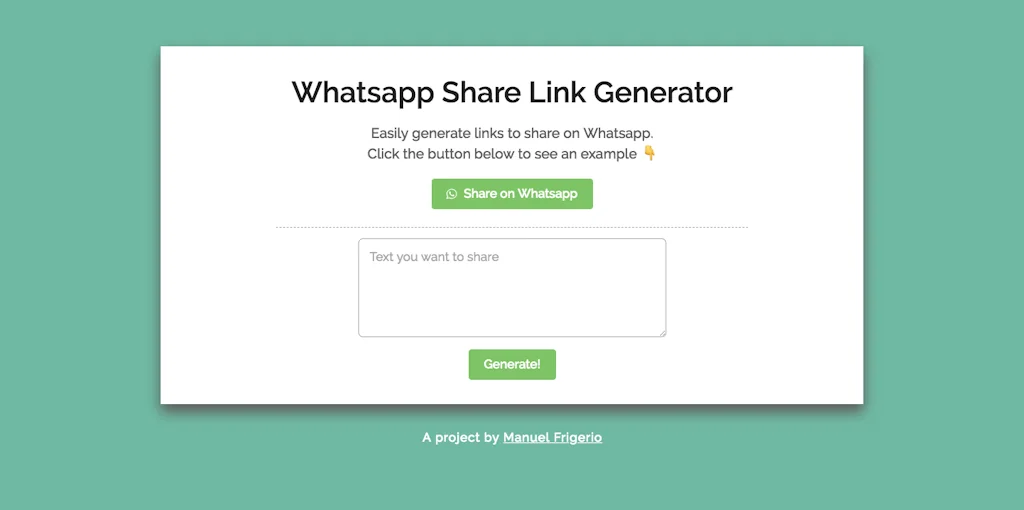 WhatsApp Share Link Generator screenshot 1 of 2