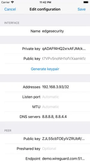 WireGuard for iOS screenshot 2 of 3