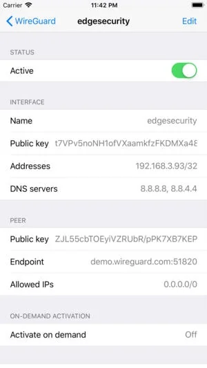WireGuard for iOS screenshot 3 of 3