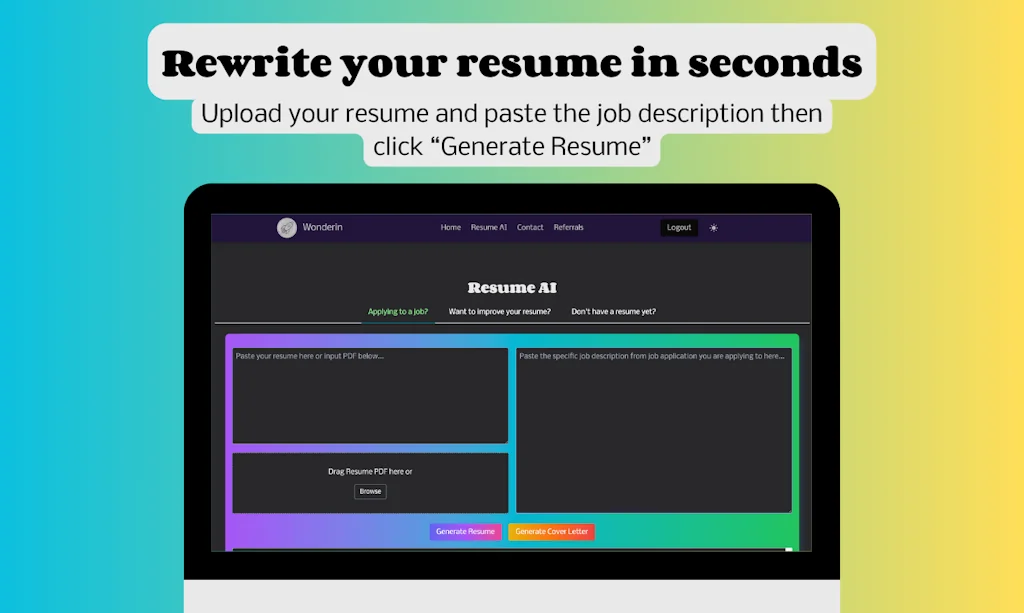 Wonderin Resume AI screenshot 3 of 4