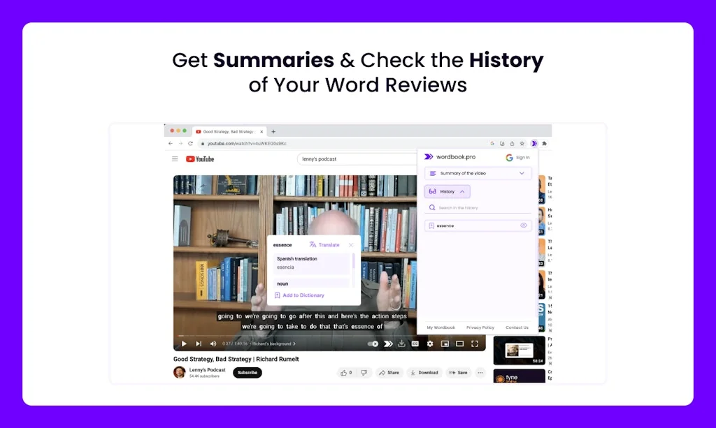 Wordbook: YouTube E-Learning Tool screenshot 3 of 6