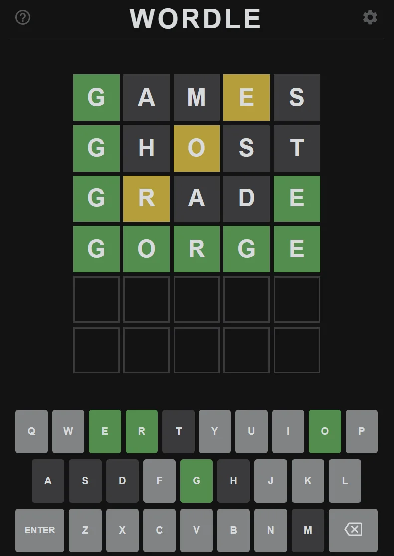 Wordle screenshot 2 of 2