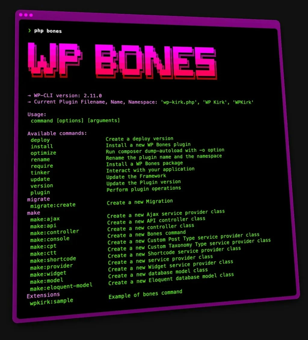 WP Bones screenshot 1 of 3
