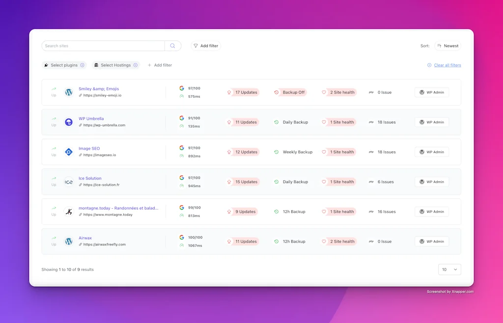 WP Umbrella screenshot 1 of 1