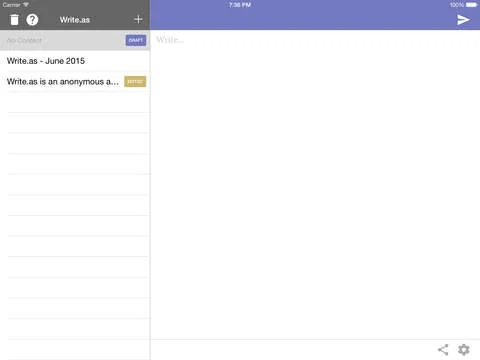 Write.as screenshot 1 of 3