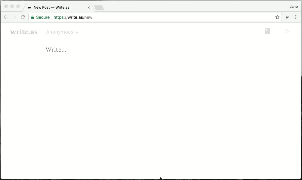 Write.as screenshot 2 of 3