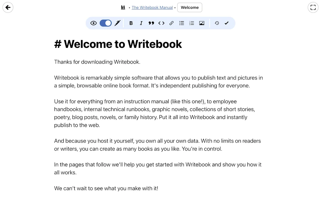Writebook screenshot 4 of 6