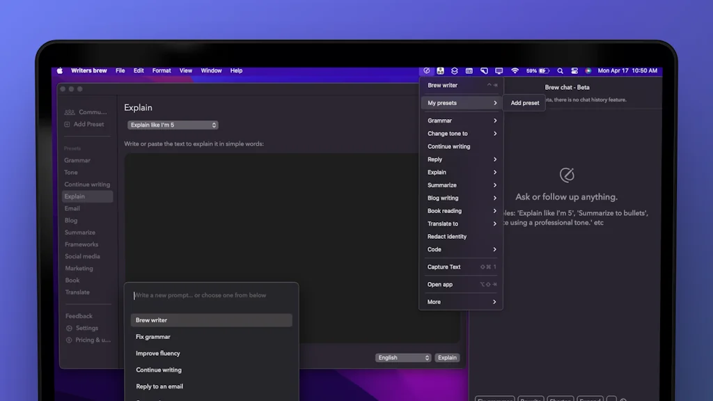 Writers brew AI screenshot 2 of 10