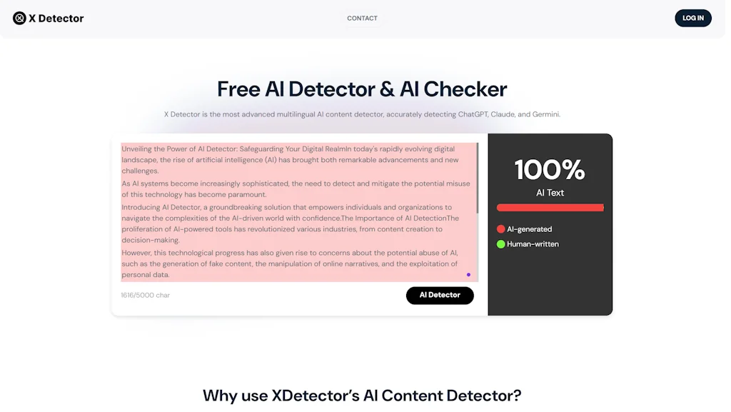 X Detector | AI Content Detector screenshot 2 of 3