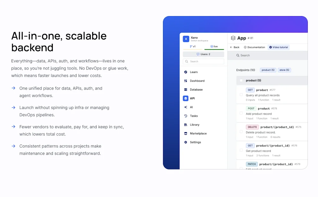 Xano screenshot 1 of 1