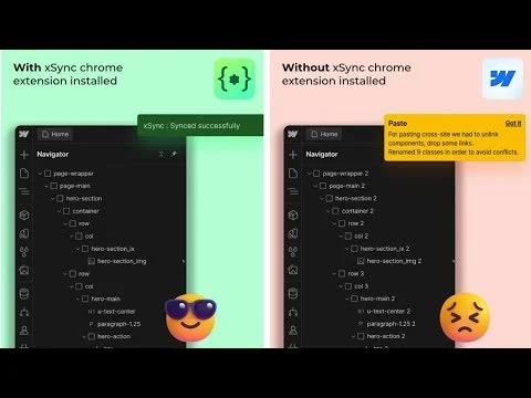 xSync: Chrome extension for Webflow screenshot 1 of 4