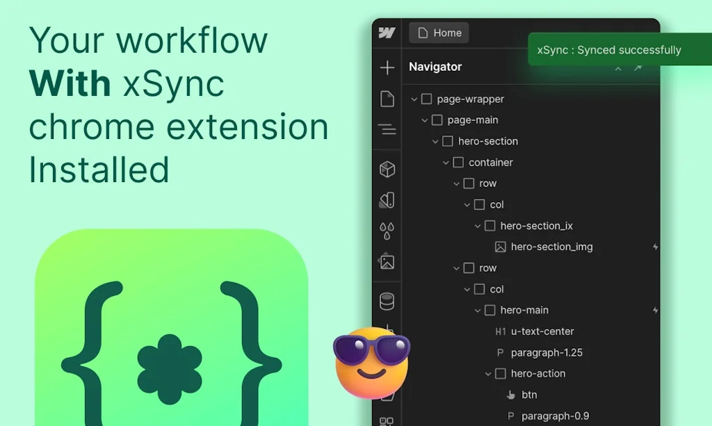 xSync: Chrome extension for Webflow screenshot 2 of 4