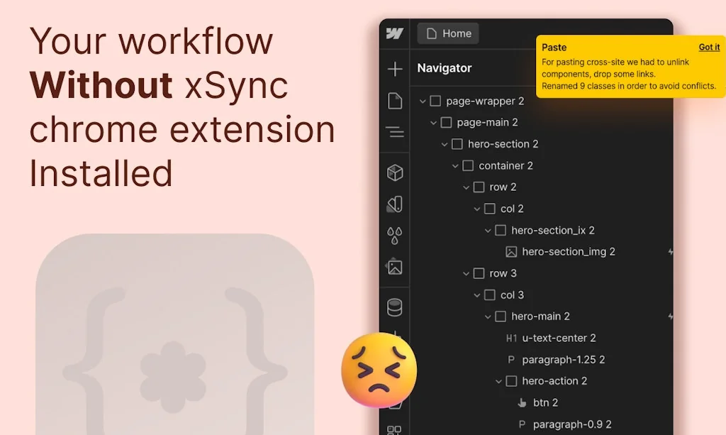 xSync: Chrome extension for Webflow screenshot 3 of 4